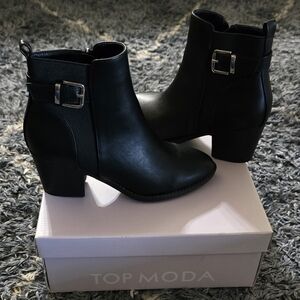 Top Moda Women's Black Ankle Boots